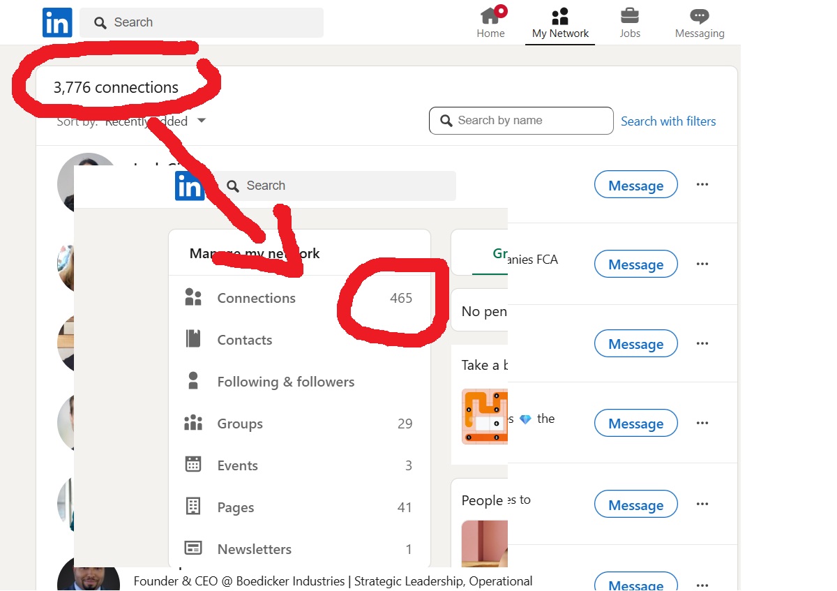 Purging LinkedIn contacts